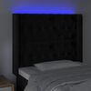 vidaXL T&ecirc;te de lit &agrave; LED Noir 103x16x118/128 cm Velours
