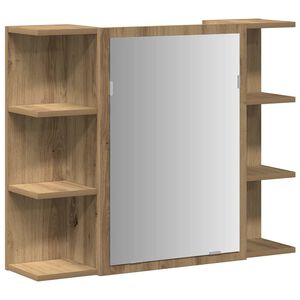 vidaXL Armoire &agrave; miroir de salle de bain ch&ecirc;ne artisanal 80x20,5x64 cm