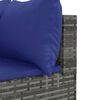 vidaXL Salon de jardin avec coussins 10 pcs gris r&eacute;sine tress&eacute;e