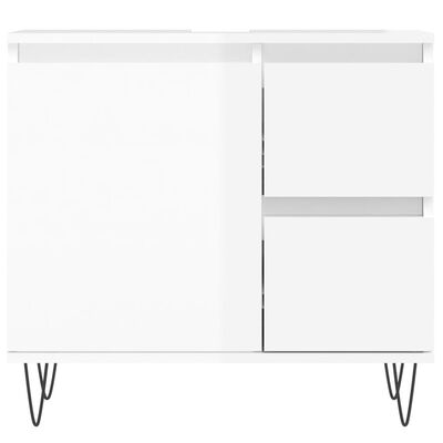 vidaXL Armoire de salle de bain blanc brillant 65x33x60 cm