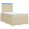 vidaXL Lit boxspring LED avec matelas Cr&egrave;me 120 x 190 cm Tissu