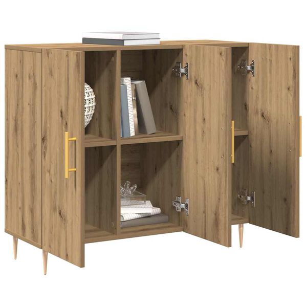 vidaXL Buffet Ch&ecirc;ne artisanal 90 x 34 x 80 cm Bois d'ing&eacute;nierie