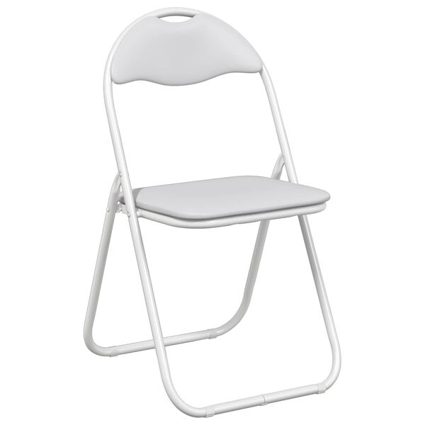 vidaXL Chaise pliante 8 pcs Blanc 48 x 43,5 x 81 cm Simili cuir