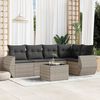 vidaXL Salon de jardin 6 pcs avec coussins gris clair r&eacute;sine tress&eacute;e