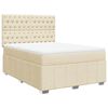 vidaXL Sommier &agrave; lattes de lit avec matelas Cr&egrave;me 140x200 cm Tissu
