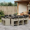vidaXL Ensemble &agrave; manger de jardin 11pcs avec coussins gris poly rotin