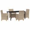vidaXL Ensemble de salle &agrave; manger pour jardin 5 pcs Beige polyrotin