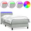 vidaXL Sommier &agrave; lattes de lit et matelas et LED gris clair 100x220cm velours