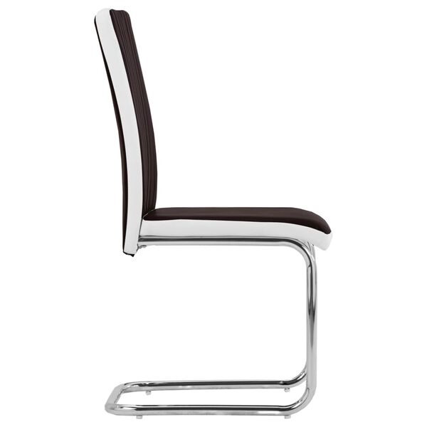 vidaXL Chaises &agrave; manger cantilever lot de 2 marron similicuir