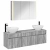vidaXL Ensemble d'armoire de salle de bain 4 pcs Sonoma gris