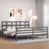 vidaXL Cadre de lit sans matelas gris 200x200 cm bois massif