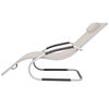 vidaXL Chaise longue avec oreiller Aluminium et textil&egrave;ne Cr&egrave;me