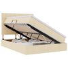 vidaXL Lit de rangement LED avec matelas Cr&egrave;me 140 x 200 cm Tissu
