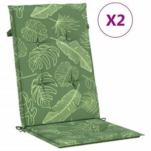vidaXL Coussins de chaise &agrave; dossier haut lot de 2 mod&egrave;le de feuille