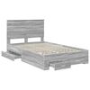 vidaXL Cadre de lit Gris Sonoma 120 x 190 cm Bois d'ing&eacute;nierie