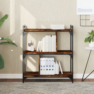 vidaXL Biblioth&egrave;que 3 niveaux ch&ecirc;ne fum&eacute; 76x32x88 cm bois d'ing&eacute;nierie