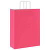 vidaXL Sacs en papier 50 pcs avec poign&eacute;es rose 32x12x42 cm