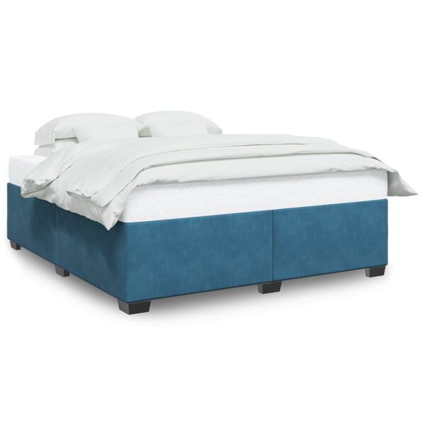 vidaXL Cadre de lit sans matelas bleu 180x200 cm velours