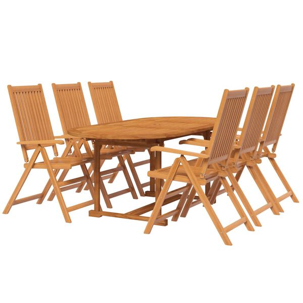 vidaXL Ensemble &agrave; manger de jardin 7 pcs Bois d'acacia massif 120-170 cm