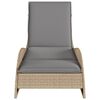 vidaXL Chaise longue avec coussin beige 60x205x73 cm r&eacute;sine tress&eacute;e