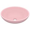 vidaXL Lavabo ovale de luxe Rose mat 40x33 cm C&eacute;ramique