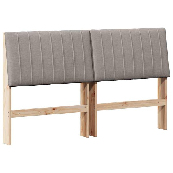 vidaXL T&ecirc;te de lit capitonn&eacute;e Taupe 160 cm Pin massif