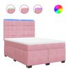 vidaXL Sommier &agrave; lattes de lit avec matelas Rose 160x200 cm Velours