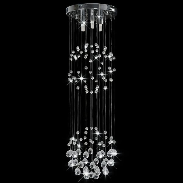 vidaXL Plafonnier avec perles de cristal Argenté Sphère 3 Ampoules G9
