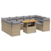 vidaXL Salon de jardin avec coussins 10 pcs beige r&eacute;sine tress&eacute;e