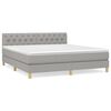 vidaXL Sommier &agrave; lattes de lit avec matelas Gris clair 160x200cm Tissu