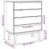 vidaXL Commode OTTA Marron et gris 76,5x39,5x90 cm Bois de pin massif