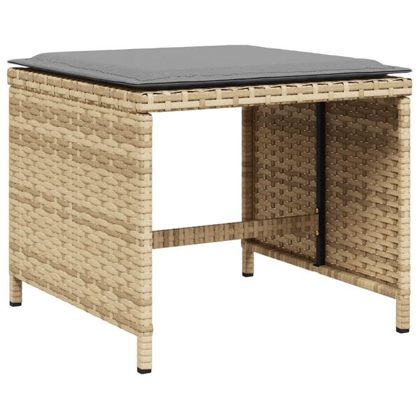 vidaXL Ensemble &agrave; manger de jardin coussins 13 pcs m&eacute;lange beige rotin