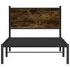 vidaXL Cadre de lit en m&eacute;tal sans matelas ch&ecirc;ne fum&eacute; 100x190 cm
