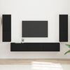 vidaXL Ensemble meuble TV Montage mural 4 pcs Noir Bois d'ing&eacute;nierie