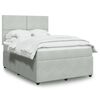 vidaXL Sommier &agrave; lattes de lit et matelas Gris clair 140x190cm Velours