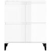 vidaXL Buffets 2 pcs blanc brillant 60x35x70 cm bois d'ing&eacute;nierie