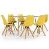 vidaXL Ensemble de salle &agrave; manger 7 pcs Jaune et noir