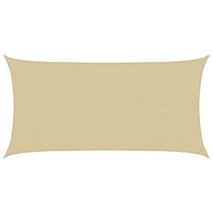 vidaXL Voile d'ombre Beige 2 x 6 m HDPE