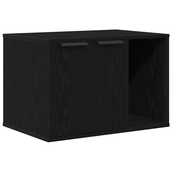 vidaXL Bac &agrave; liti&egrave;re pour chat Ch&ecirc;ne noir 60 x 40 x 40 cm Bois d'ing&eacute;nierie