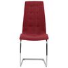 vidaXL Chaises &agrave; manger cantilever lot de 4 rouge bordeaux tissu