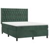 vidaXL Sommier &agrave; lattes de lit et matelas Vert fonc&eacute; 140x190cm Velours
