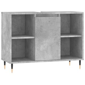 vidaXL Armoire salle de bain gris b&eacute;ton 80x33x60cm bois d'ing&eacute;nierie