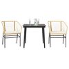 vidaXL Ensemble &agrave; manger jardin coussins 3pcs marron poly rotin verre