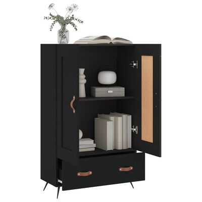 vidaXL Buffet haut noir 69,5x31x115 cm bois d'ingénierie