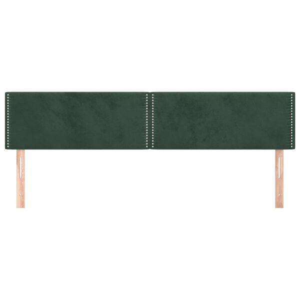 vidaXL T&ecirc;tes de lit 2 pcs Vert fonc&eacute; 80x5x78/88 cm Velours