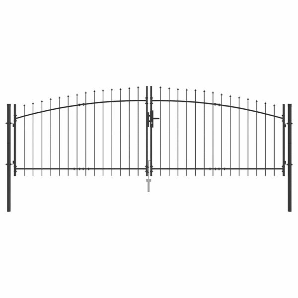 vidaXL Porte Double avec verrouillage Gris 400 x 199.5 cm Acier