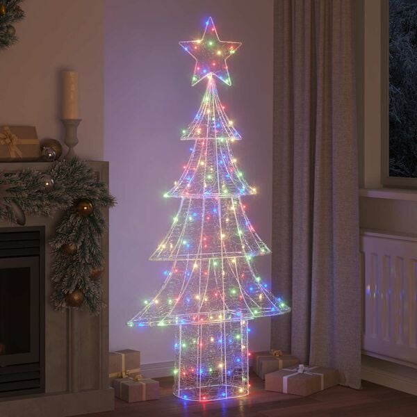 vidaXL Sapin de No&euml;l avec 240 LED Multicolore 180 cm Acrylique