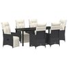 vidaXL Ensemble de salle &agrave; manger pour jardin 7 pcs Noir polyrotin