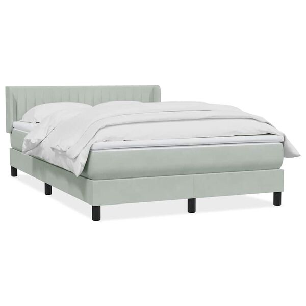 vidaXL Sommier à lattes de lit et matelas gris clair 140x220cm velours
