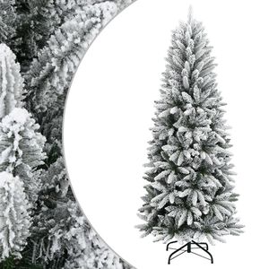 vidaXL Sapin de No&euml;l artificiel avec neige floqu&eacute;e 210 cm PVC et PE